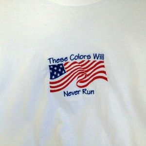 Patriotic T-Shirt These Colors Don't Run American Pride Flag Mens Hanes Sz Large